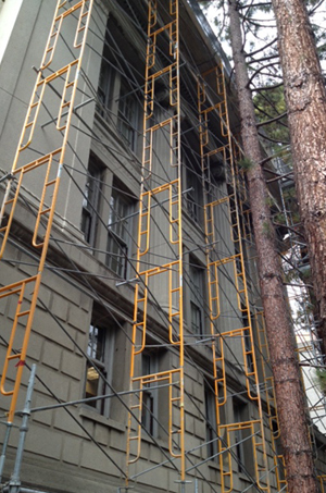 Scaffolding at Gilman Hall