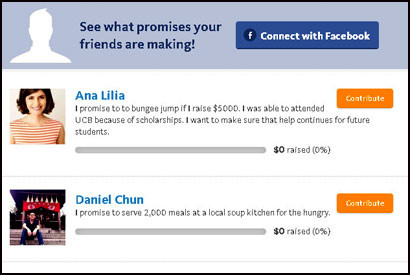 pledges on Facebook