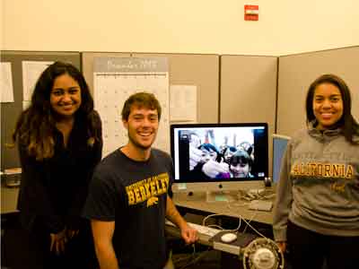 Berkeley students, with elementary-schoolers on Skype