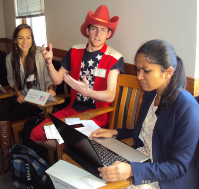 Students Marina Shimoyama, Daniel Norton Luna and Radhika Kannan