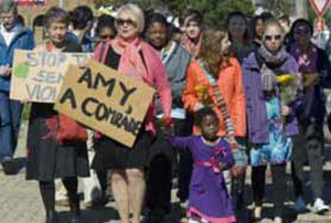 people at a march