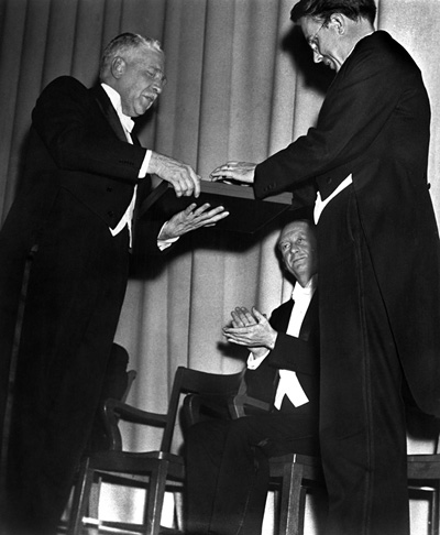 Lawrence receiving the Nobel Prize in Berkeley