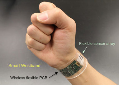 The new sensor developed at UC Berkeley can be made into "smart" wristbands or headbands that provide continuous, real-time analysis of the chemicals in sweat. (Photo by XXX)