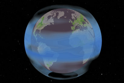 Earth surrounded by a blanket of smog