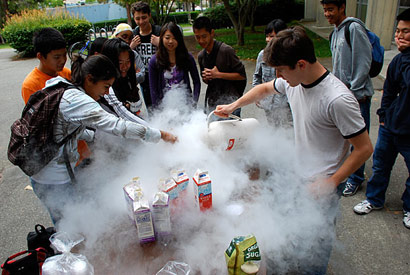 Science experiment at kids camp