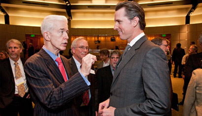 Gray Davis and Gavin Newsom