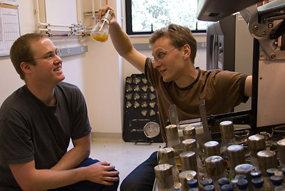 two people in a laboratory