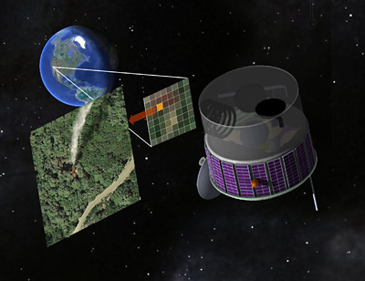 An artist's concept of the FUEGO satellite