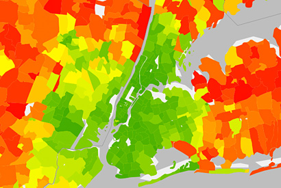 NYC carbon footprint map