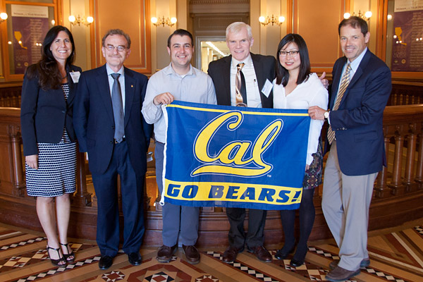 UC Berkeley team with Cal flag