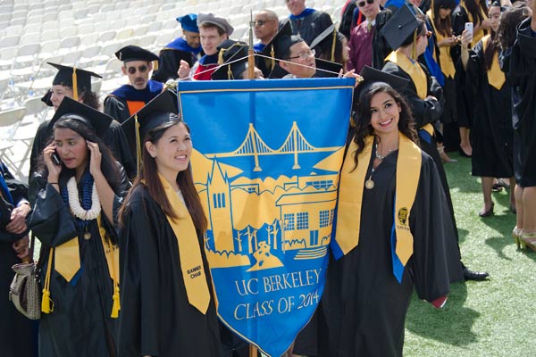 students with banner