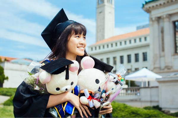 graduate with teddy bears