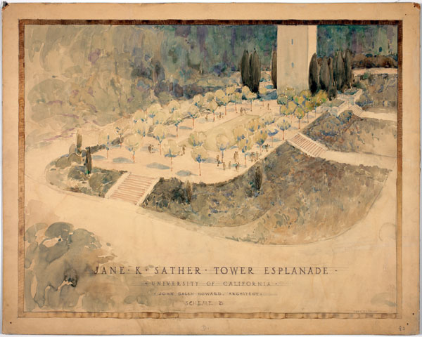 John Galen Howards second rendering of the Campanile esplanade