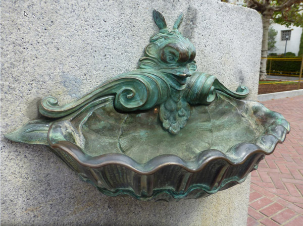 mythical sea creature on fountain
