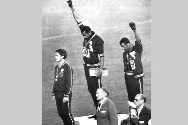 African American athletes protest at 1968 Summer Olympics