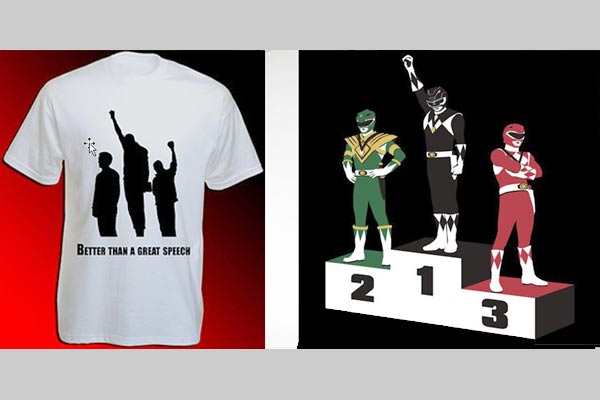 twoT-shirt images based on Olympic power salute