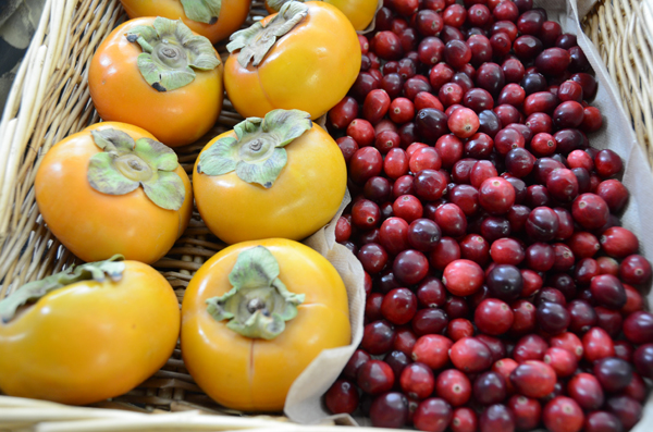 Persimmons, cranberries