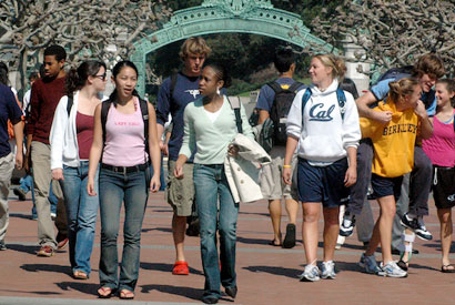 students at Sather Gate
