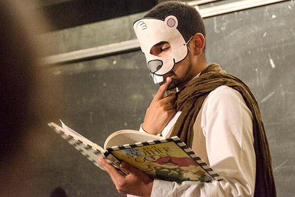 Cal student in face mask