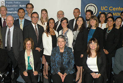 UC graduate students with UC President