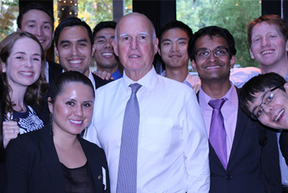 Gov. Brown and students