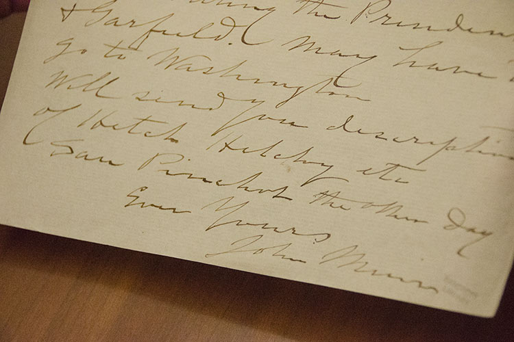 detail of John Muir letter