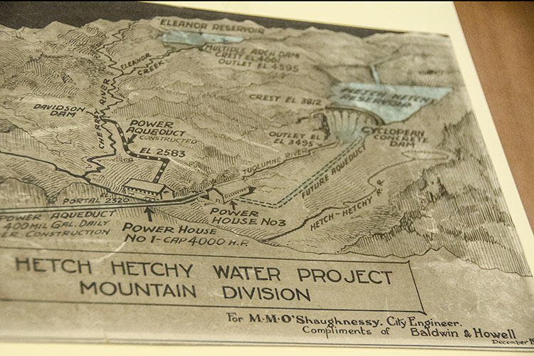 map/diagram of Hetch Hetchy water project