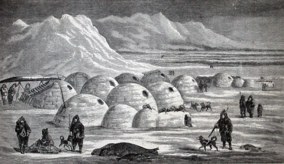 Inuit village in 1800s
