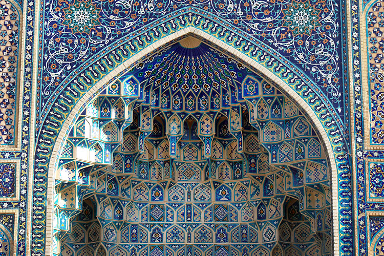 detail of mausoleum tile