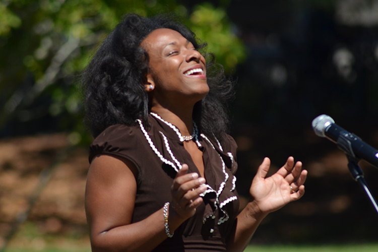 Candace Johnson sings