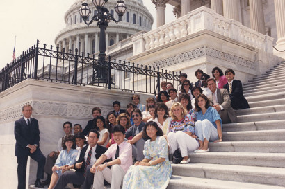 1986 interns on Capitol steps