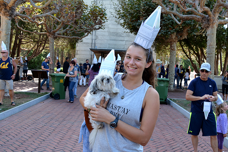 campus ambassador and her dog