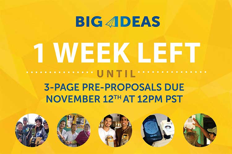 Big Ideas deadline