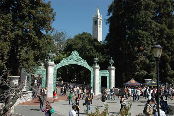 Sather Gate, Campanile in background