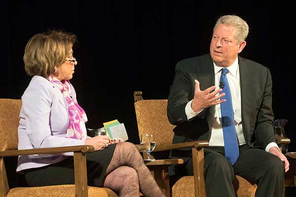 Al Gore with Berkeley-Haas economist Laura D'Andrea Tyson