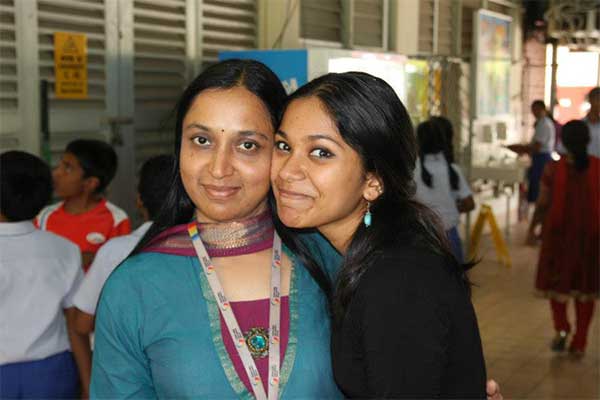 Radhika Kannan, 2015's top graduating senior, with her mother