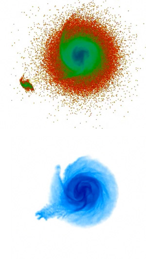 stars and gas in Milky Way shortly after interaction with dwarf galaxy
