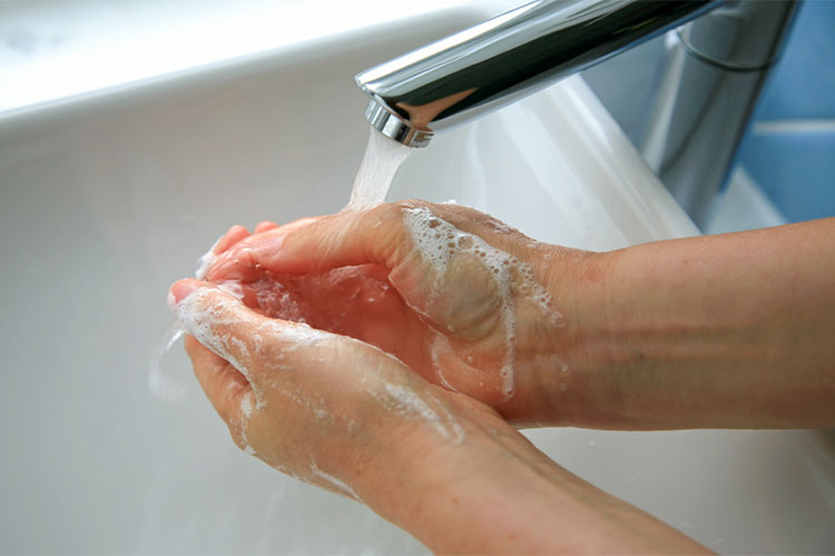 washing hands