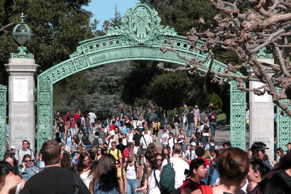 students at Sather Gate