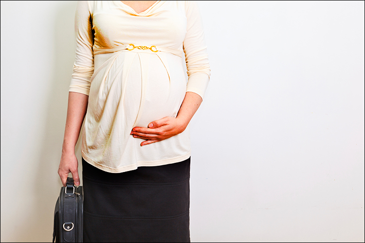 pregnant woman with briefcase