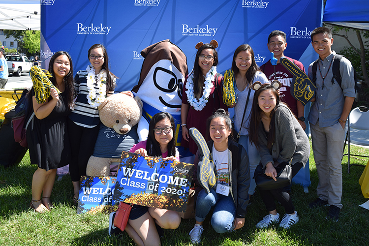 student pose with Snapchat Ghost-Bear