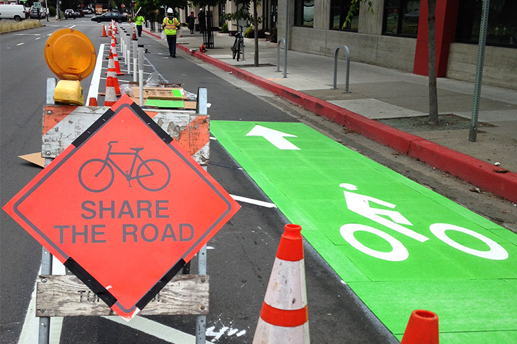 bike lane under construction