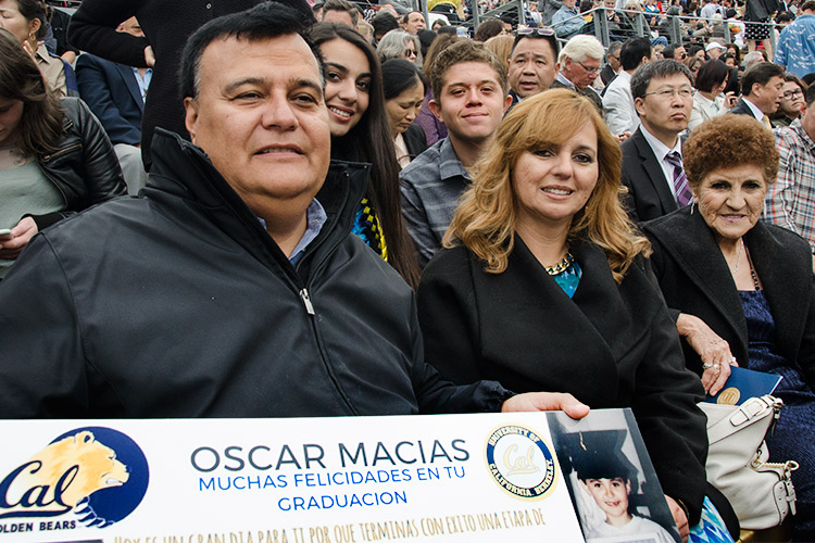 Macias family in stands