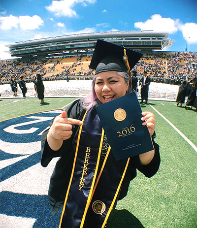 student with diploma