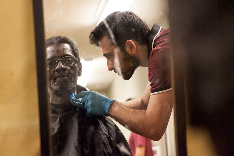 man getting a shave