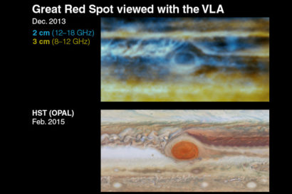 Jupiter's Great Red Spot in radio and optical