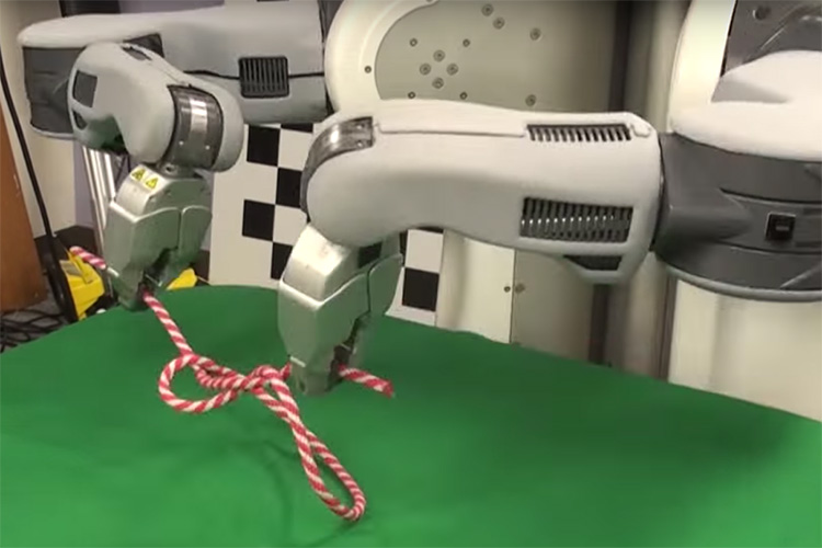 the robot BRETT ties a knot