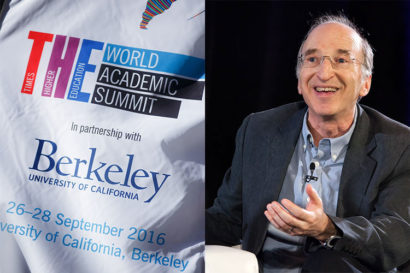 THE conference logo and Saul Perlmutter