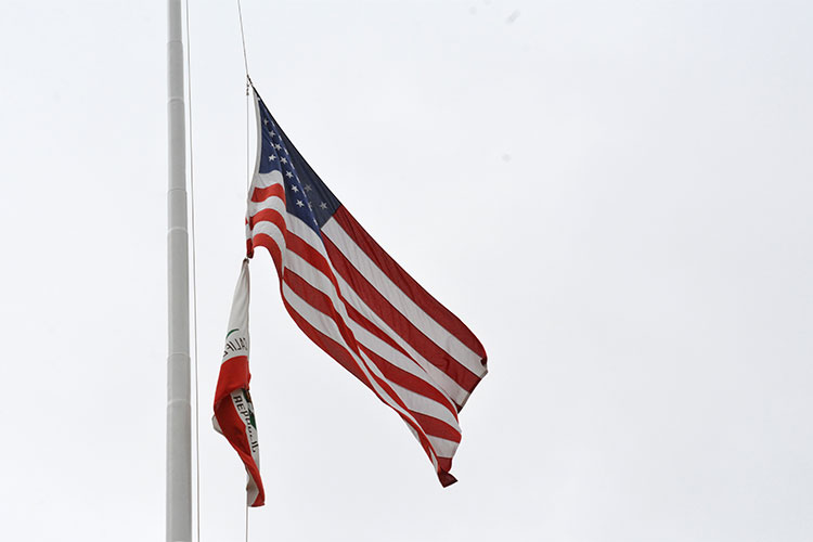 flag at half mast