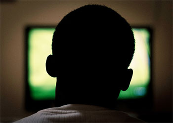 person watching tv